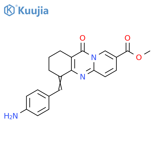 1H-Pyrido[2,1-b]quinazoline-8-carboxylic acid,4-[(4-aminophenyl)methylene]-2,3,4,11-tetrahydro-11-oxo-, methyl ester structure