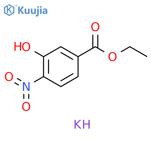 Benzoic acid, 3-hydroxy-4-nitro-, ethyl ester, potassium salt (1:1) structure
