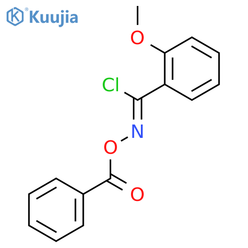 Benzenecarboximidoyl chloride, N-(benzoyloxy)-2-methoxy- structure