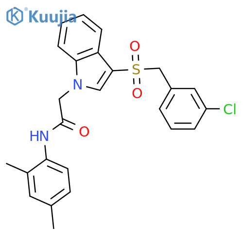 2-{3-(3-chlorophenyl)methanesulfonyl-1H-indol-1-yl}-N-(2,4-dimethylphenyl)acetamide structure
