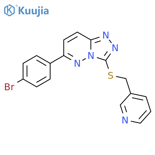 3-({6-(4-bromophenyl)-1,2,4triazolo4,3-bpyridazin-3-ylsulfanyl}methyl)pyridine structure