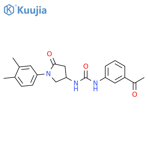 1-(3-acetylphenyl)-3-1-(3,4-dimethylphenyl)-5-oxopyrrolidin-3-ylurea structure