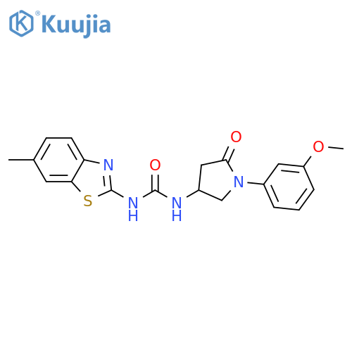 3-1-(3-methoxyphenyl)-5-oxopyrrolidin-3-yl-1-(6-methyl-1,3-benzothiazol-2-yl)urea structure