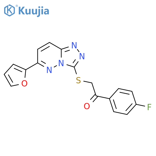 1-(4-fluorophenyl)-2-{6-(furan-2-yl)-1,2,4triazolo4,3-bpyridazin-3-ylsulfanyl}ethan-1-one structure