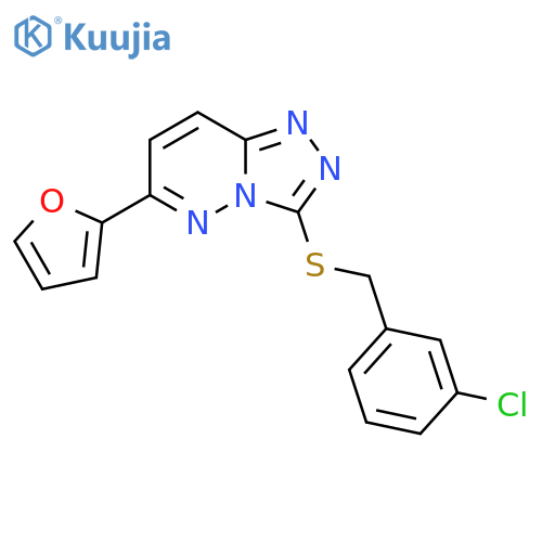 3-{(3-chlorophenyl)methylsulfanyl}-6-(furan-2-yl)-1,2,4triazolo4,3-bpyridazine structure