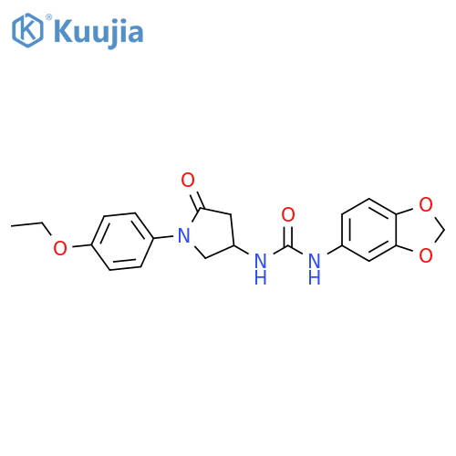 1-(2H-1,3-benzodioxol-5-yl)-3-1-(4-ethoxyphenyl)-5-oxopyrrolidin-3-ylurea structure