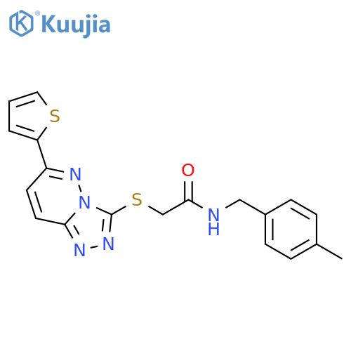 N-(4-methylphenyl)methyl-2-{6-(thiophen-2-yl)-1,2,4triazolo4,3-bpyridazin-3-ylsulfanyl}acetamide structure