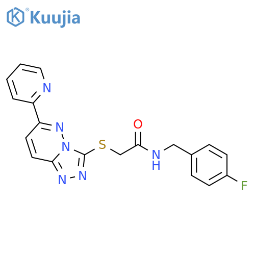 N-(4-fluorophenyl)methyl-2-{6-(pyridin-2-yl)-1,2,4triazolo4,3-bpyridazin-3-ylsulfanyl}acetamide structure