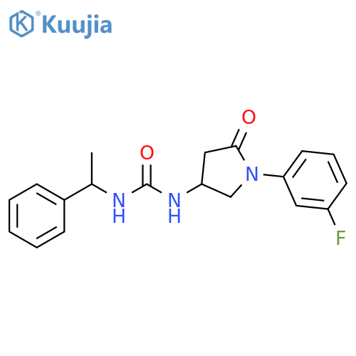 3-1-(3-fluorophenyl)-5-oxopyrrolidin-3-yl-1-(1-phenylethyl)urea structure