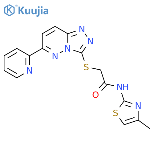 N-(4-methyl-1,3-thiazol-2-yl)-2-{6-(pyridin-2-yl)-1,2,4triazolo4,3-bpyridazin-3-ylsulfanyl}acetamide structure