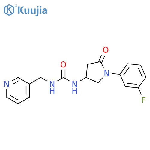 3-1-(3-fluorophenyl)-5-oxopyrrolidin-3-yl-1-(pyridin-3-yl)methylurea structure