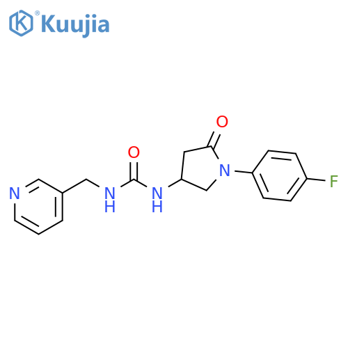3-1-(4-fluorophenyl)-5-oxopyrrolidin-3-yl-1-(pyridin-3-yl)methylurea structure
