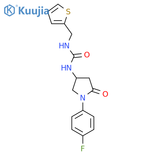 3-1-(4-fluorophenyl)-5-oxopyrrolidin-3-yl-1-(thiophen-2-yl)methylurea structure