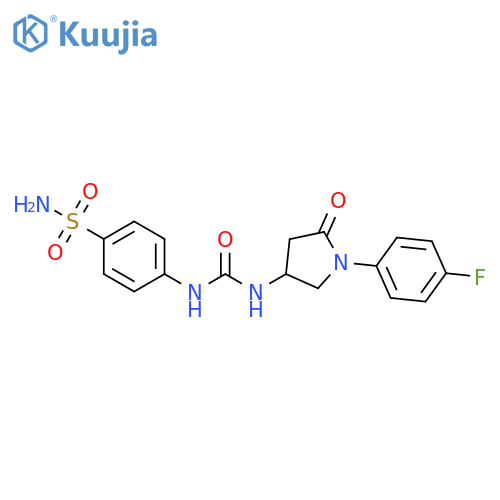 3-1-(4-fluorophenyl)-5-oxopyrrolidin-3-yl-1-(4-sulfamoylphenyl)urea structure