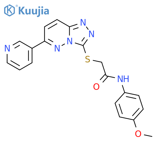 N-(4-methoxyphenyl)-2-{6-(pyridin-3-yl)-1,2,4triazolo4,3-bpyridazin-3-ylsulfanyl}acetamide structure