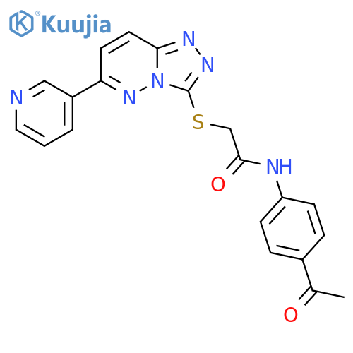 N-(4-acetylphenyl)-2-{6-(pyridin-3-yl)-1,2,4triazolo4,3-bpyridazin-3-ylsulfanyl}acetamide structure