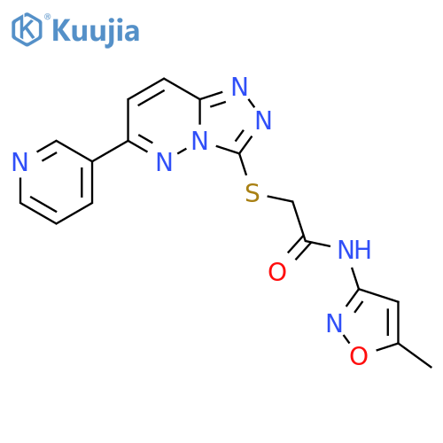 N-(5-methyl-1,2-oxazol-3-yl)-2-{6-(pyridin-3-yl)-1,2,4triazolo4,3-bpyridazin-3-ylsulfanyl}acetamide structure