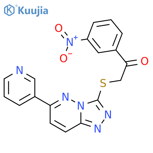 1-(3-nitrophenyl)-2-{6-(pyridin-3-yl)-1,2,4triazolo4,3-bpyridazin-3-ylsulfanyl}ethan-1-one structure
