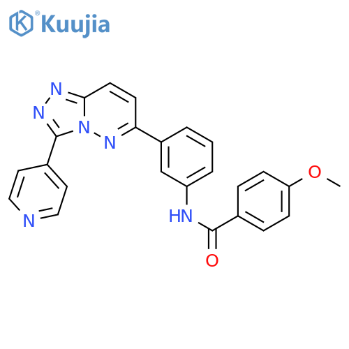 4-methoxy-N-{3-3-(pyridin-4-yl)-1,2,4triazolo4,3-bpyridazin-6-ylphenyl}benzamide structure