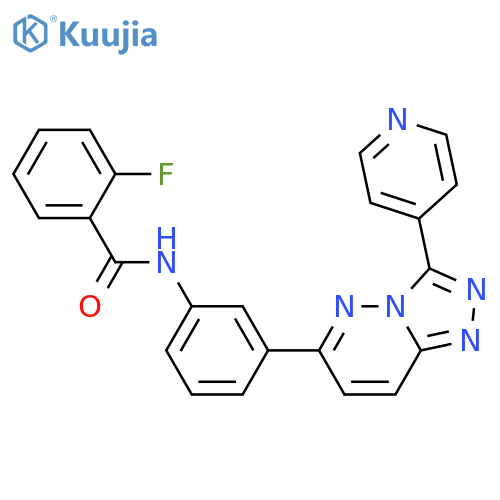 2-fluoro-N-{3-3-(pyridin-4-yl)-1,2,4triazolo4,3-bpyridazin-6-ylphenyl}benzamide structure