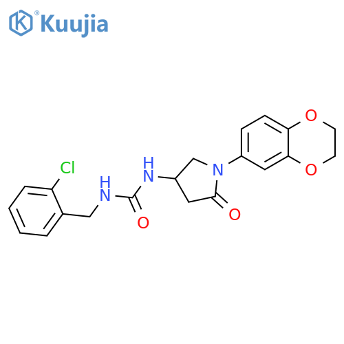 1-(2-chlorophenyl)methyl-3-1-(2,3-dihydro-1,4-benzodioxin-6-yl)-5-oxopyrrolidin-3-ylurea structure