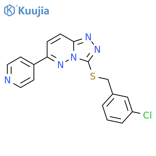 4-(3-{(3-chlorophenyl)methylsulfanyl}-1,2,4triazolo4,3-bpyridazin-6-yl)pyridine structure