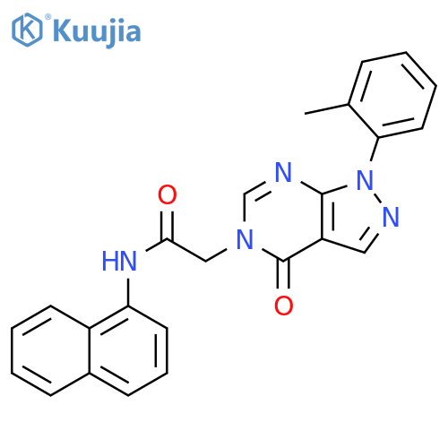 2-1-(2-methylphenyl)-4-oxo-1H,4H,5H-pyrazolo3,4-dpyrimidin-5-yl-N-(naphthalen-1-yl)acetamide structure