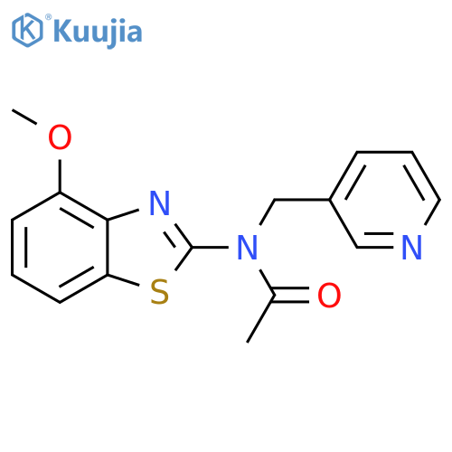 N-(4-methoxy-1,3-benzothiazol-2-yl)-N-(pyridin-3-yl)methylacetamide structure