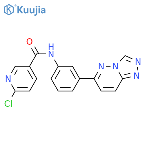 6-chloro-N-(3-{1,2,4triazolo4,3-bpyridazin-6-yl}phenyl)pyridine-3-carboxamide structure