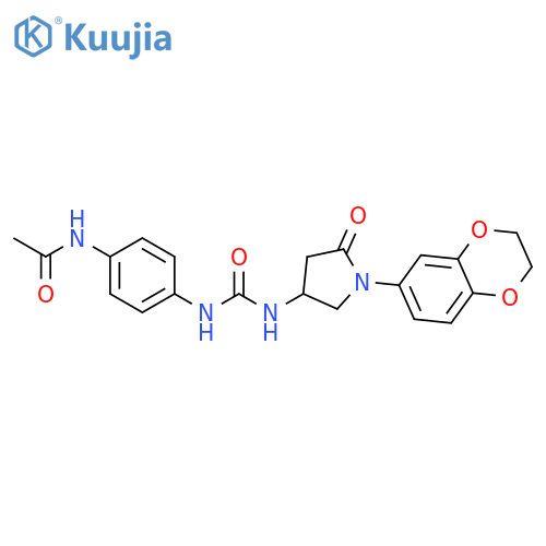 N-4-({1-(2,3-dihydro-1,4-benzodioxin-6-yl)-5-oxopyrrolidin-3-ylcarbamoyl}amino)phenylacetamide structure