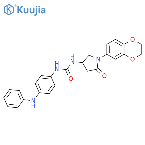 3-1-(2,3-dihydro-1,4-benzodioxin-6-yl)-5-oxopyrrolidin-3-yl-1-4-(phenylamino)phenylurea structure