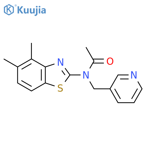 N-(4,5-dimethyl-1,3-benzothiazol-2-yl)-N-(pyridin-3-yl)methylacetamide structure