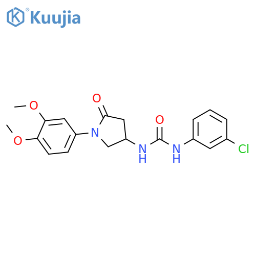1-(3-chlorophenyl)-3-1-(3,4-dimethoxyphenyl)-5-oxopyrrolidin-3-ylurea structure