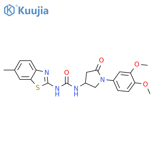 3-1-(3,4-dimethoxyphenyl)-5-oxopyrrolidin-3-yl-1-(6-methyl-1,3-benzothiazol-2-yl)urea structure