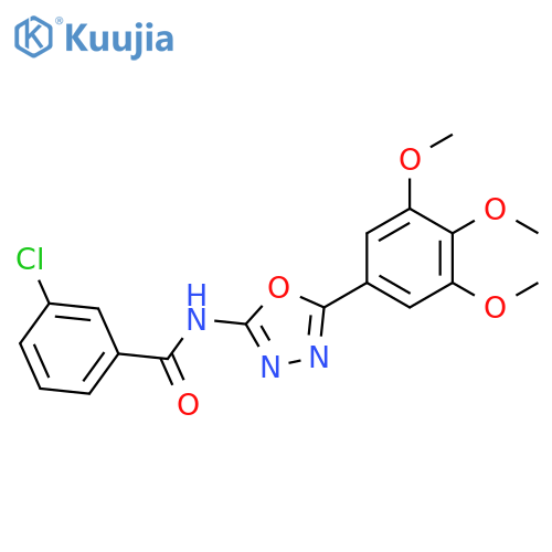 3-chloro-N-5-(3,4,5-trimethoxyphenyl)-1,3,4-oxadiazol-2-ylbenzamide structure