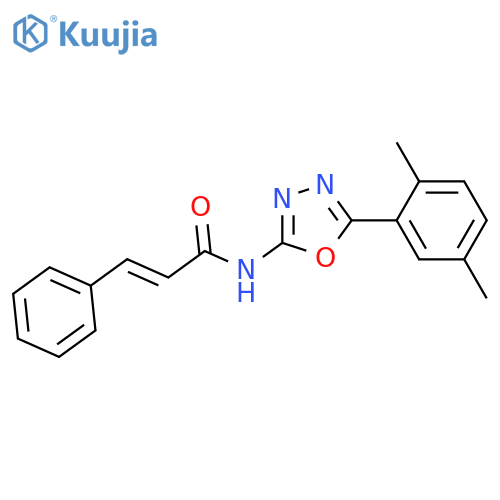 (2E)-N-5-(2,5-dimethylphenyl)-1,3,4-oxadiazol-2-yl-3-phenylprop-2-enamide structure