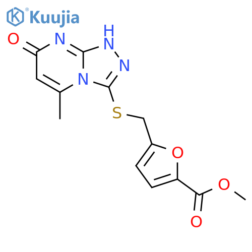 methyl 5-({5-methyl-7-oxo-7H,8H-1,2,4triazolo4,3-apyrimidin-3-yl}sulfanyl)methylfuran-2-carboxylate structure