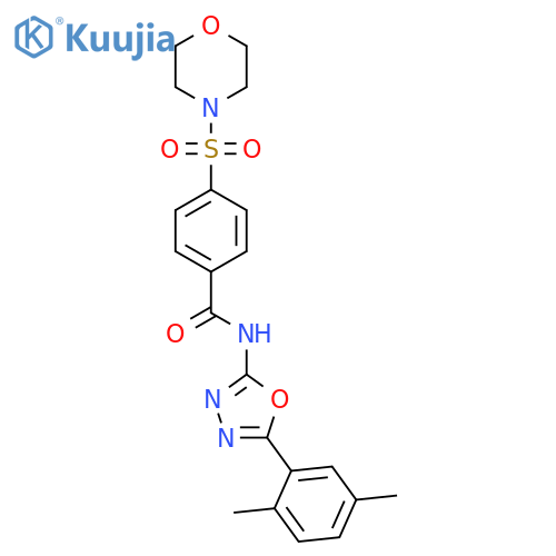 N-5-(2,5-dimethylphenyl)-1,3,4-oxadiazol-2-yl-4-(morpholine-4-sulfonyl)benzamide structure