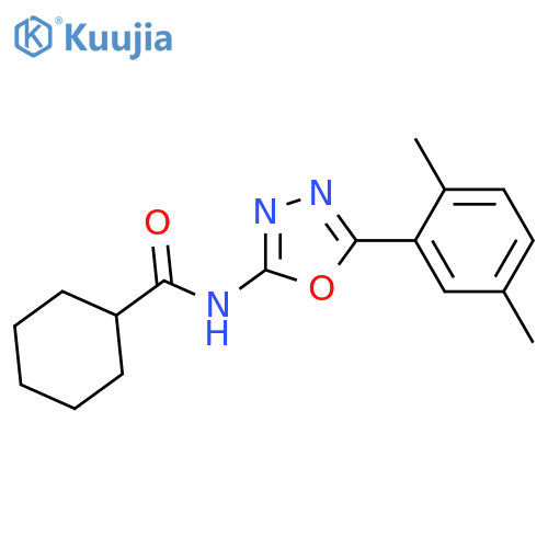 N-5-(2,5-dimethylphenyl)-1,3,4-oxadiazol-2-ylcyclohexanecarboxamide structure