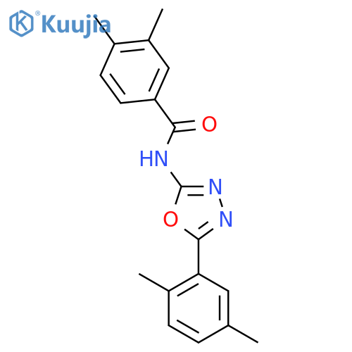 N-5-(2,5-dimethylphenyl)-1,3,4-oxadiazol-2-yl-3,4-dimethylbenzamide structure