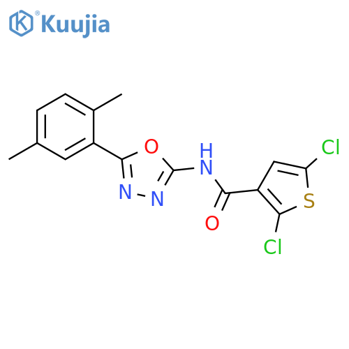 2,5-dichloro-N-5-(2,5-dimethylphenyl)-1,3,4-oxadiazol-2-ylthiophene-3-carboxamide structure