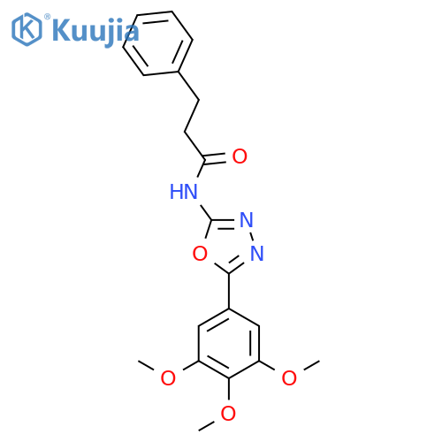 3-phenyl-N-5-(3,4,5-trimethoxyphenyl)-1,3,4-oxadiazol-2-ylpropanamide structure