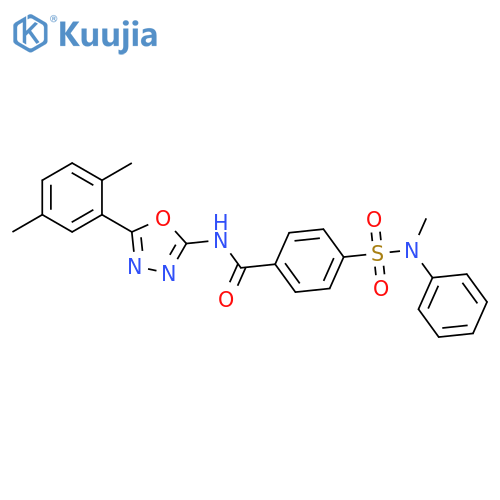 N-5-(2,5-dimethylphenyl)-1,3,4-oxadiazol-2-yl-4-methyl(phenyl)sulfamoylbenzamide structure