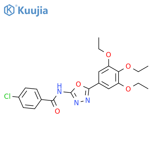 4-chloro-N-5-(3,4,5-triethoxyphenyl)-1,3,4-oxadiazol-2-ylbenzamide structure