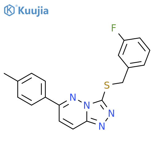 3-{(3-fluorophenyl)methylsulfanyl}-6-(4-methylphenyl)-1,2,4triazolo4,3-bpyridazine structure