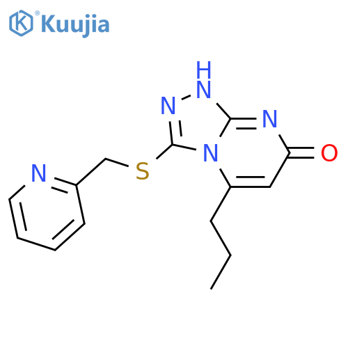 5-propyl-3-{(pyridin-2-yl)methylsulfanyl}-7H,8H-1,2,4triazolo4,3-apyrimidin-7-one structure
