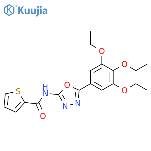 N-5-(3,4,5-triethoxyphenyl)-1,3,4-oxadiazol-2-ylthiophene-2-carboxamide structure