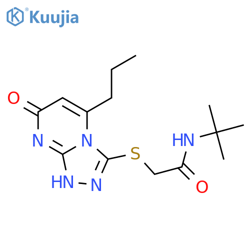 N-tert-butyl-2-({7-oxo-5-propyl-7H,8H-1,2,4triazolo4,3-apyrimidin-3-yl}sulfanyl)acetamide structure