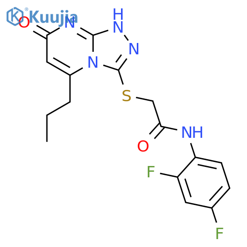 N-(2,4-difluorophenyl)-2-({7-oxo-5-propyl-7H,8H-1,2,4triazolo4,3-apyrimidin-3-yl}sulfanyl)acetamide structure
