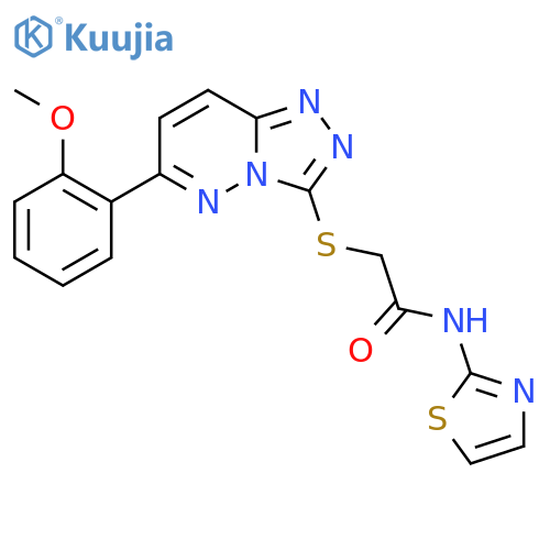 2-{6-(2-methoxyphenyl)-1,2,4triazolo4,3-bpyridazin-3-ylsulfanyl}-N-(1,3-thiazol-2-yl)acetamide structure